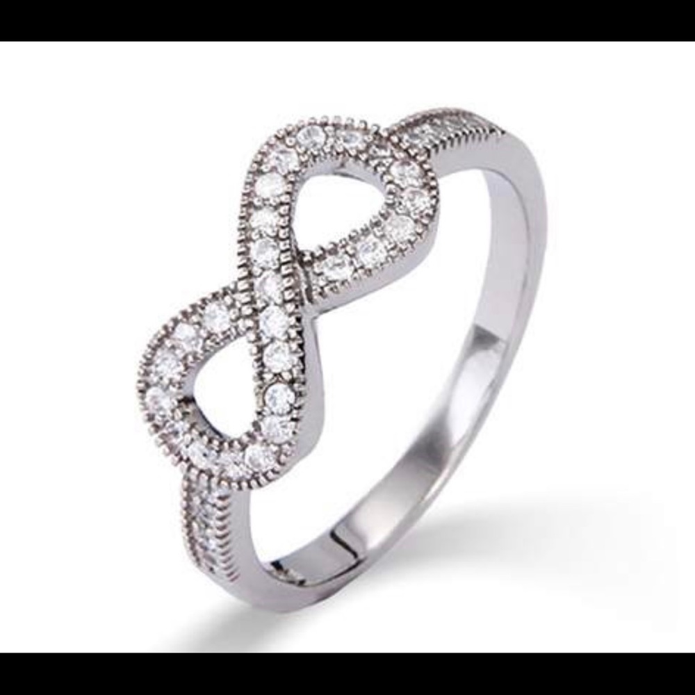 Sterling Silver, CZ Paved Infinity Ring
